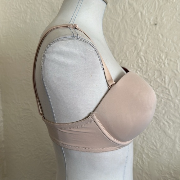 Victoria’s Secret Pink Wear Everywhere Strapless Push Up Bra 36D Nude Beige - Picture 7 of 11